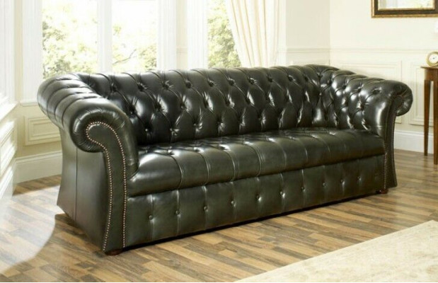 Groene Chesterfield 3-zits Designer Luxe Driezitsbank