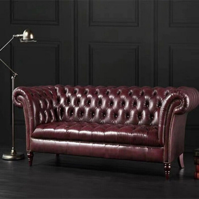 Chesterfield Bank Driezits Zitkussenbank Bruin Luxueuze Bank