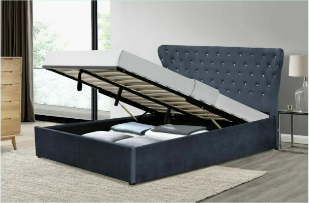 Chesterfield bed ontwerp slaapkamer Engelse bedden textiel bekleding