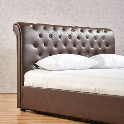 Moderne Bruine Chesterfield Tweepersoonsbed Designer Slaapkamerbed