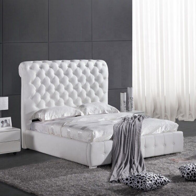 Klassieke slaapkamerbed 160x200 cm leer textiel Chesterfield hotelbedden.