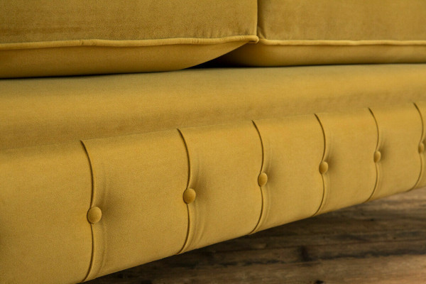 Gele Chesterfield tweezits designer woonkamer 2-zits bank.