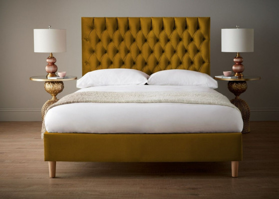 Chesterfield Design Gestoffeerde Engelse 140/160/180x200 Bedden Tweepersoonsbed Geel
