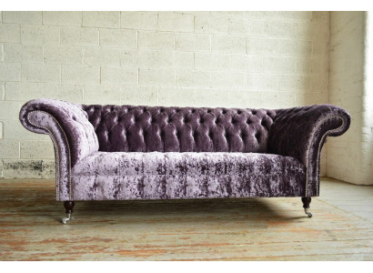 Stijlvolle lila Chesterfield driezits luxe woonkamerbank