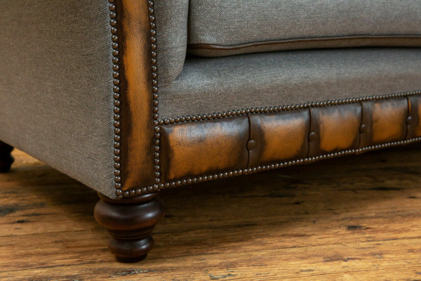 Grijze bruine Chesterfield bank Ontwerper woonkamer 3-zits bank
