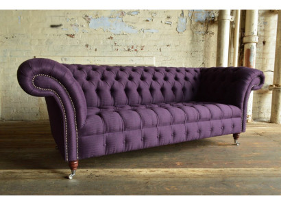 Moderne lila Chesterfield driezits woonkamerbank met drie zitplaatsen