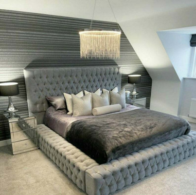 Chesterfield bed luxe slaapkamerhotel gestoffeerde bedden met knopen
