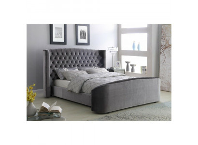 Ontwerper Bed Slaapkamer Bedden Textiel Leer Hotel Luxe Bekleding Fluweel Stof