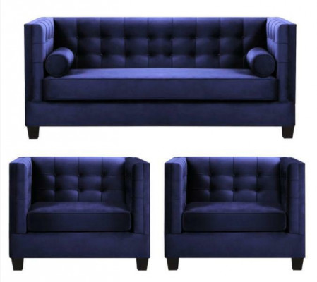 Slaapbank Fauteuil Creatieve meubels Textiel Stof Blauw Groep Woonkamer Modern Sofa
