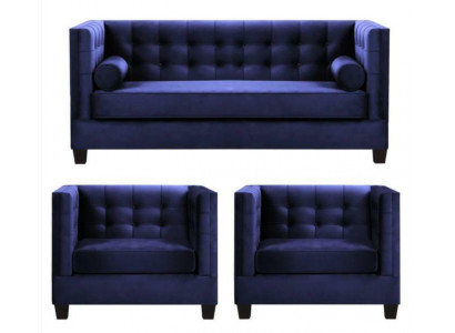 Slaapbank Fauteuil Creatieve meubels Textiel Stof Blauw Groep Woonkamer Modern Sofa