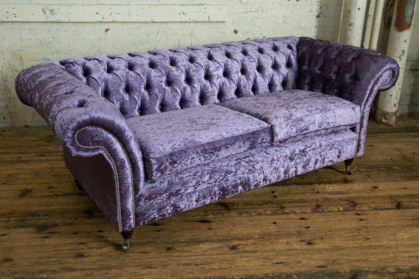 Lila Chesterfield Driezits Chesterfield Luxe 3-zits Bankstel
