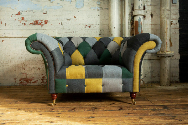 Gekleurde Chesterfield-fauteuil Moderne woonkamersessel