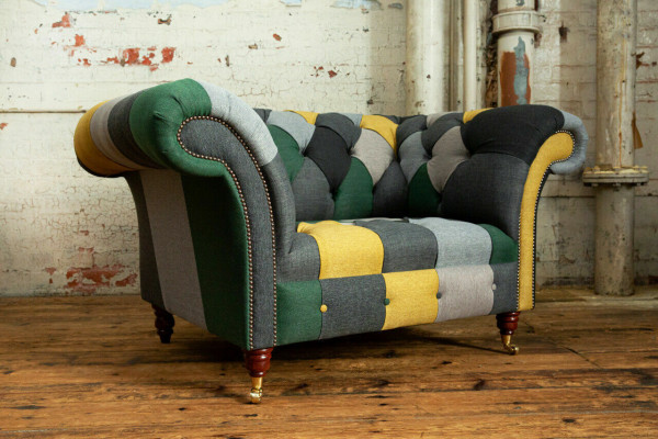 Gekleurde Chesterfield-fauteuil Moderne woonkamersessel
