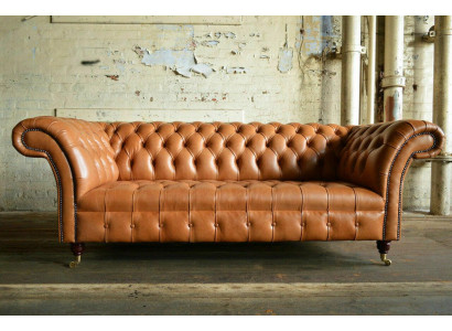 Lichtbruine Moderne Chesterfield Driepersoons Designer Bankstel