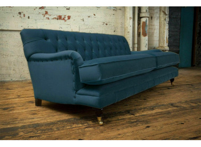 Blauwe moderne Chesterfield driezits luxe 3-zitsbank woonkamer sofa