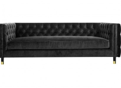 Zwarte Chesterfield Bankstel Groot Luxe Meubels 4-zits Textiel Stof Bankstellen