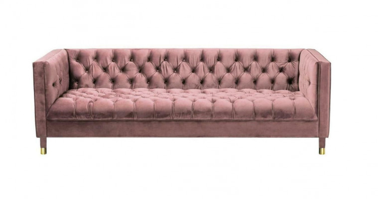 Chesterfield Bank Roze meubels 4-zits banken Textiel Stof Banken xxl groot 230cm