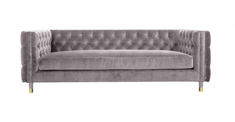 Chesterfield Bank Taupe Meubels 4-zits Nieuw xxl Groot Textiel Stof Bankstellen Bekleding