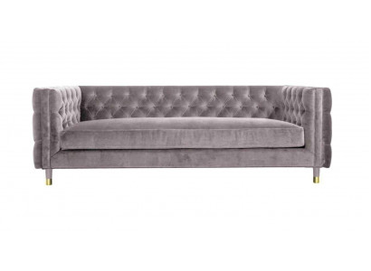 Chesterfield Bank Taupe Meubels 4-zits Nieuw xxl Groot Textiel Stof Bankstellen Bekleding