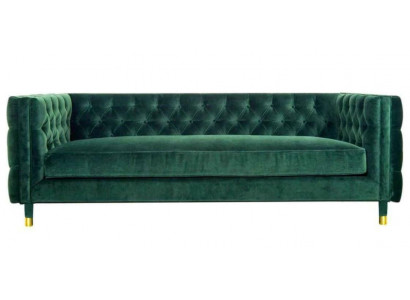 Chesterfield 4-zitsbank luxueus design meubels textiel stof groene bankstellen.