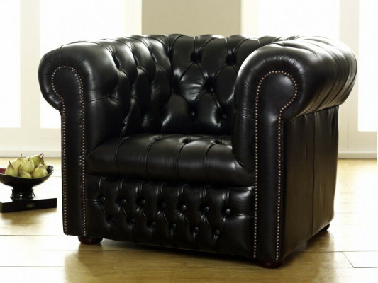 Zwarte Chesterfield bank 3+1 zits designer banken set