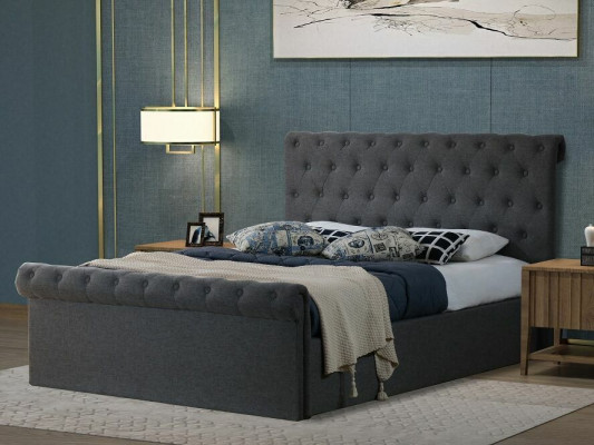 Chesterfield Klassisches Design Bed Beklede Bedden Textiel 140x200cm