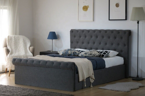 Chesterfield Klassisches Design Bed Beklede Bedden Textiel 140x200cm