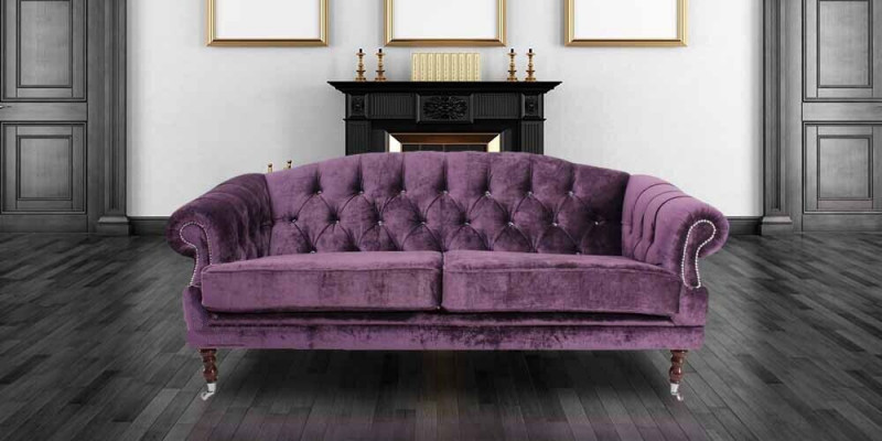 Barok Rococo bankstel bankstel stof fluweel Chesterfield - Designerbanken
