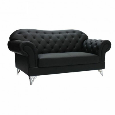 Zwarte Chesterfield bank Moderne driezitter Stijlvolle 3-zits