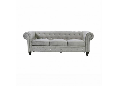 Grijze Chesterfield 3-zits luxe woonkamerbank designer bankstel