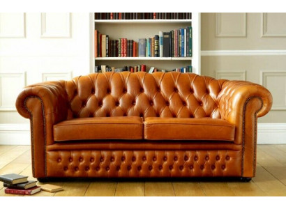Chesterfield Bank Bankstel Bekleding Stof Leer Bankstellen Bruine Set 3-Zitter