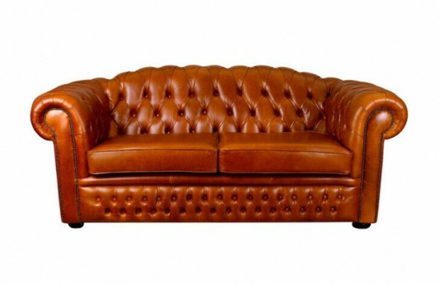 Chesterfield Bank Bankstel Bekleding Stof Leer Bankstellen Bruine Set 3-Zitter