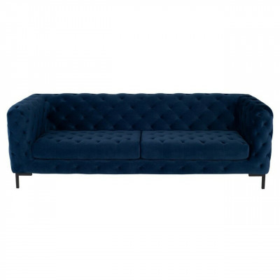 Stijlvolle Blauwe Chesterfield 3-zits Woonkamer Luxe Bankstel