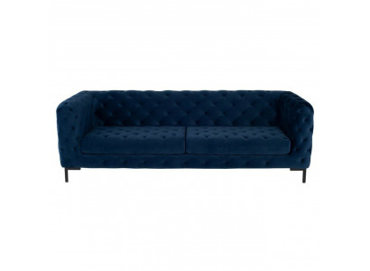 Stijlvolle Blauwe Chesterfield 3-zits Woonkamer Luxe Bankstel