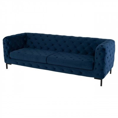 Stijlvolle Blauwe Chesterfield 3-zits Woonkamer Luxe Bankstel