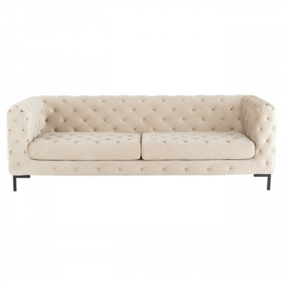 Beige Designer Chesterfield driezits luxueuze woonkamerbank.