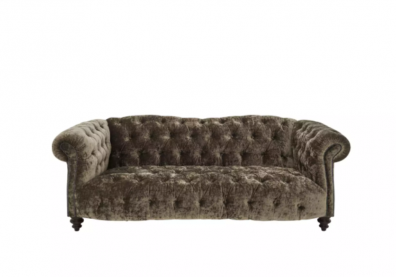 Chesterfield Bank Bank Bekleding Stof Leer Bankstel 3-Zits