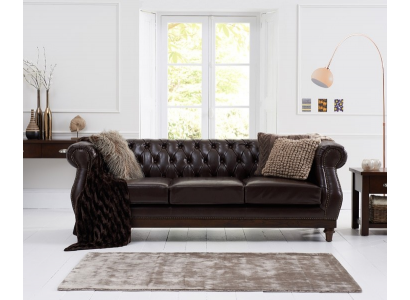 Chesterfield ontwerper bruine 3-zits luxe woonkamerbank