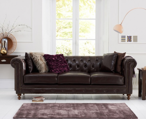 Chesterfield Bank Bank Bekleding Stof Leder Bankstel Bekleding Set 3 Zitter