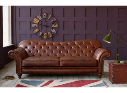 Luxe Chesterfield woonkamerbank Bruin bank Zitkussen stofbank Nieuw