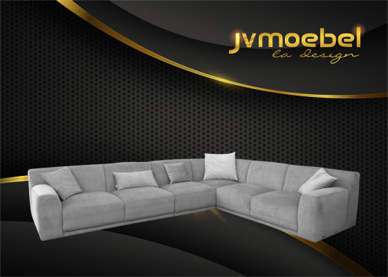 Hoekbank L-vorm Ontwerp Bank Stoffen Stof Woonlandschap Hoekbank Banken Banken