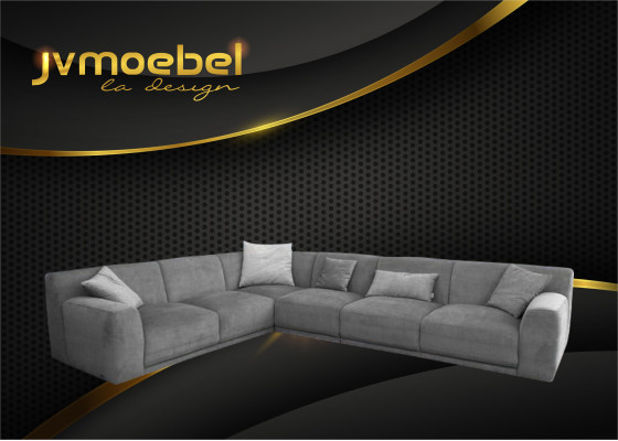 Hoekbank L-vorm Ontwerp Bank Stoffen Stof Woonlandschap Hoekbank Banken Banken