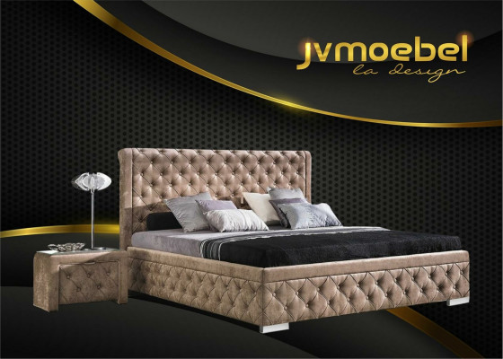 Bed 2x Nightstand 3-piece Bedroom Set Luxury Design Furniture Modern Beds New