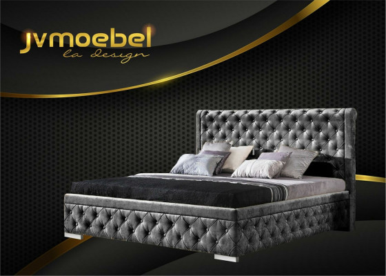 Bed 2x Nightstand 3-piece Bedroom Set Luxury Design Furniture Modern Beds New