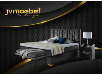 Chesterfield tweepersoons slaapkamer fluwelen bed bedframe nachtkastje 3-delige set