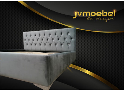 Chesterfield textiel bed met gestoffeerd ontwerp 140x200 tweepersoonsbed bedden bedframe.