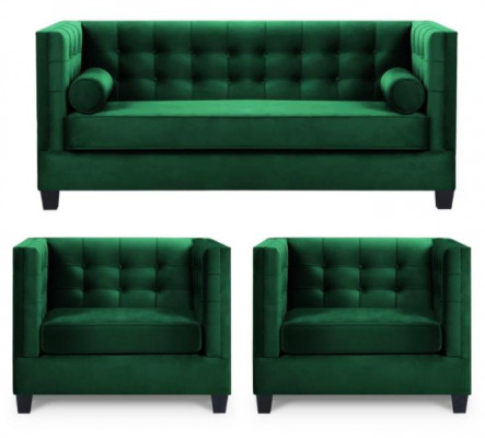 Sofaset Bank Fluweel Kussens Banken Compleet Set Garnituren Woonkamer Groen