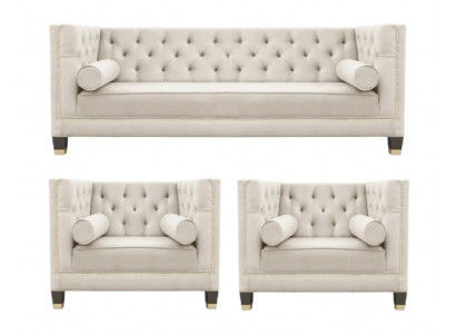 Sofa set fluwelen bekleding bankstellen 3-delig set woonkamer.