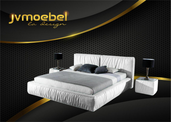 Luxe designer bed voor de slaapkamer, bekleed met fluweel, meubels bedden stof textiel nieuw.