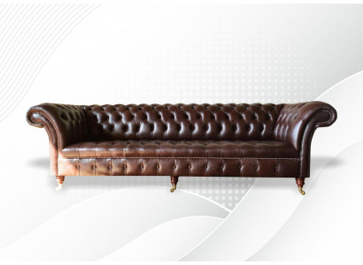 Sofa Chesterfield gestoffeerd ontwerp XXL luxe bank 4-zits lederen banken bank
